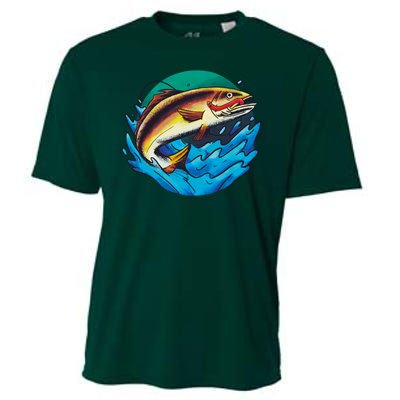 Fishing Worm Lake Cooling Performance Crew T-Shirt