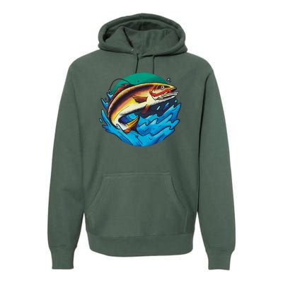 Fishing Worm Lake Premium Hoodie