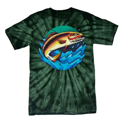 Fishing Worm Lake Tie-Dye T-Shirt