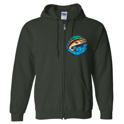 Fishing Worm Lake Full Zip Hoodie