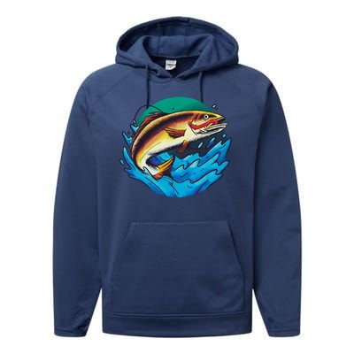 Fishing Worm Lake Performance Fleece Hoodie