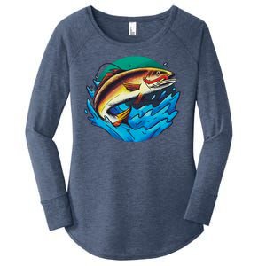 Fishing Worm Lake Women's Perfect Tri Tunic Long Sleeve Shirt