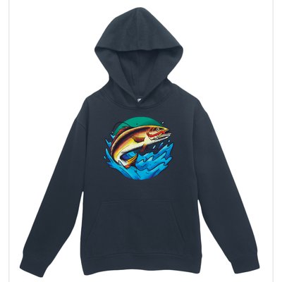 Fishing Worm Lake Urban Pullover Hoodie