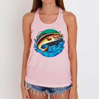 Fishing Worm Lake Women's Knotted Racerback Tank