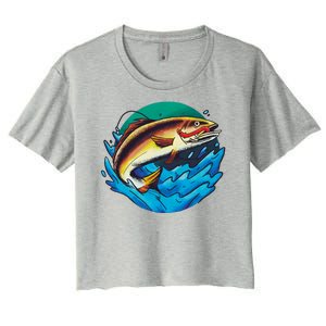 Fishing Worm Lake Women's Crop Top Tee