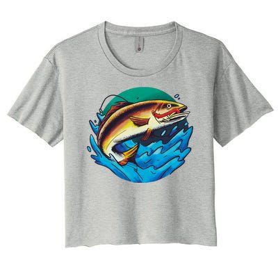 Fishing Worm Lake Women's Crop Top Tee