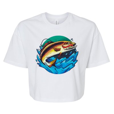 Fishing Worm Lake Bella+Canvas Jersey Crop Tee