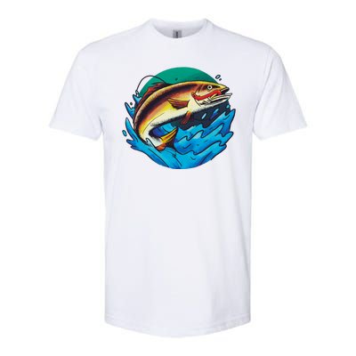 Fishing Worm Lake Softstyle CVC T-Shirt