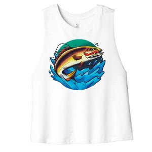 Fishing Worm Lake Women's Racerback Cropped Tank