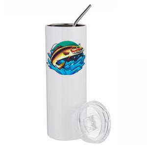 Fishing Worm Lake Stainless Steel Tumbler