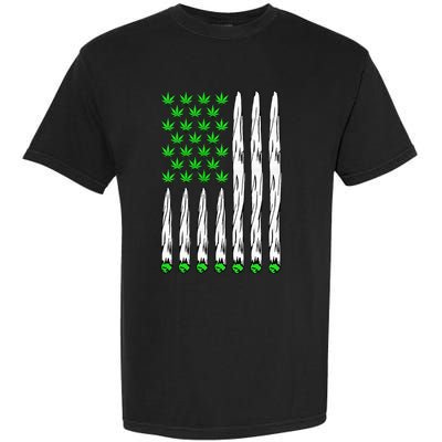 Funny Weed Leaf Flag Cannabis 4th Of July Garment-Dyed Heavyweight T-Shirt