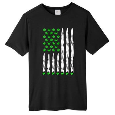 Funny Weed Leaf Flag Cannabis 4th Of July Tall Fusion ChromaSoft Performance T-Shirt