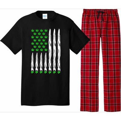 Funny Weed Leaf Flag Cannabis 4th Of July Pajama Set