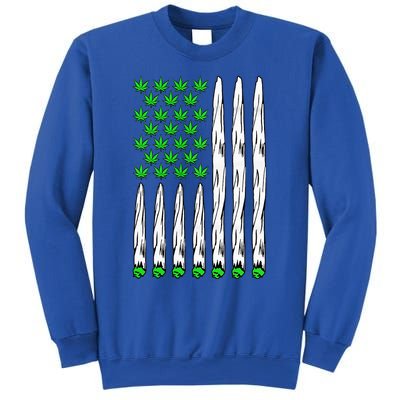 Funny Weed Leaf Flag Cannabis 4th Of July Sweatshirt