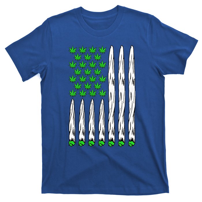 Funny Weed Leaf Flag Cannabis 4th Of July T-Shirt