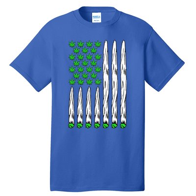 Funny Weed Leaf Flag Cannabis 4th Of July Tall T-Shirt