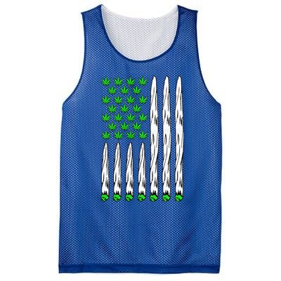 Funny Weed Leaf Flag Cannabis 4th Of July Mesh Reversible Basketball Jersey Tank