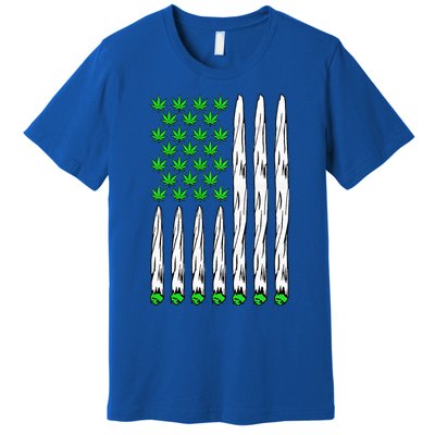 Funny Weed Leaf Flag Cannabis 4th Of July Premium T-Shirt