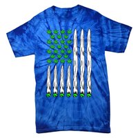 Funny Weed Leaf Flag Cannabis 4th Of July Tie-Dye T-Shirt