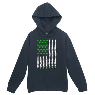 Funny Weed Leaf Flag Cannabis 4th Of July Urban Pullover Hoodie