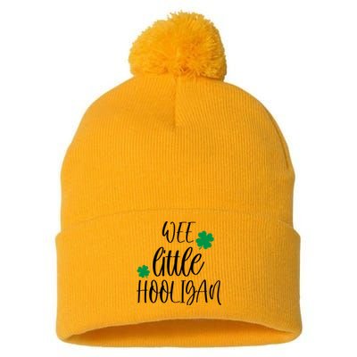 Funny Wee Little Hooligan St Patrick’s Day Funny Gift Pom Pom 12in Knit Beanie