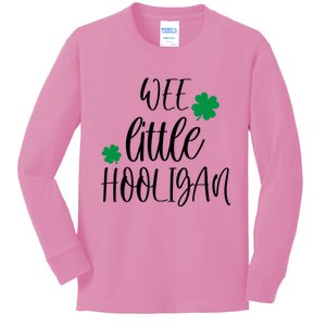 Funny Wee Little Hooligan St Patrick’s Day Funny Gift Kids Long Sleeve Shirt