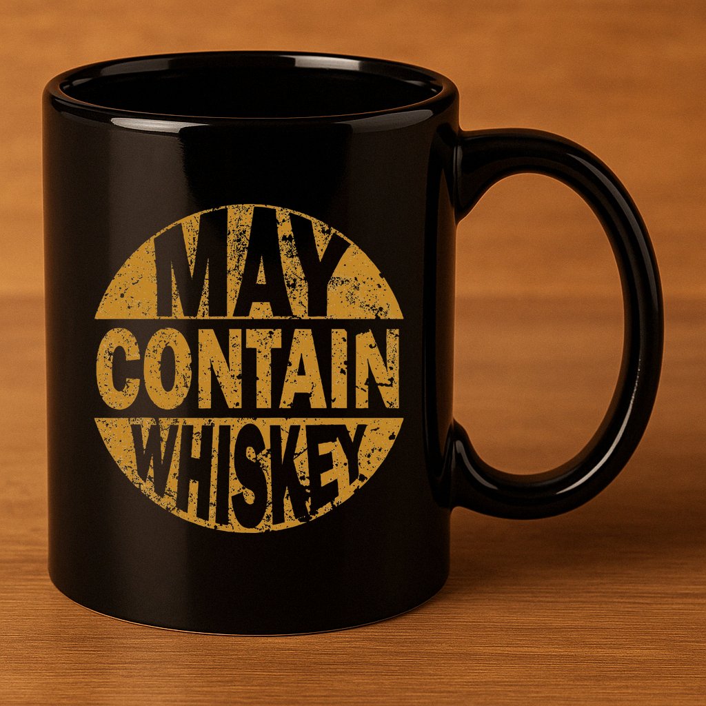 Funny Whiskey Lovers Gift May Contain Whiskey 11oz C Handle Ceramic Mug