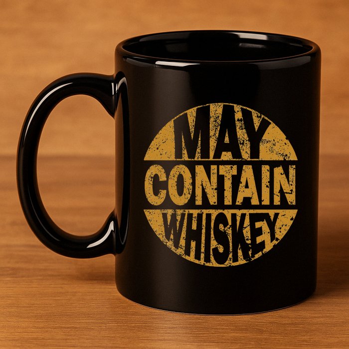 Funny Whiskey Lovers Gift May Contain Whiskey 11oz C Handle Ceramic Mug