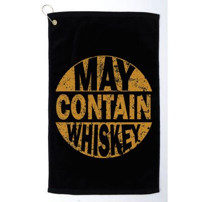 Funny Whiskey Lovers Gift May Contain Whiskey Golf Towel