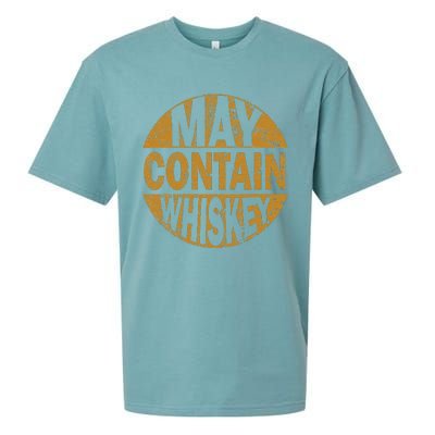 Funny Whiskey Lovers Gift May Contain Whiskey Sueded Cloud Jersey T-Shirt