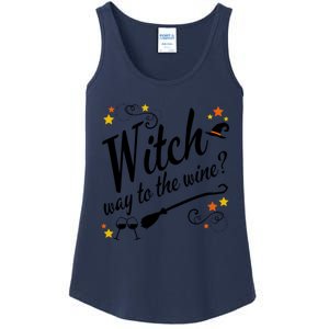 Funny Wine Lover Witch Costume Witch Way To The Wine Meaningful Gift Ladies Essential Tank