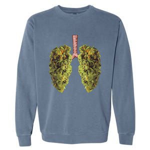 Funny Weed Lung Marijuana Bud THC Lung Garment-Dyed Sweatshirt