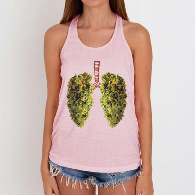 Funny Weed Lung Marijuana Bud THC Lung Women's Knotted Racerback Tank