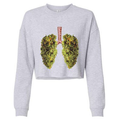 Funny Weed Lung Marijuana Bud THC Lung Cropped Pullover Crew