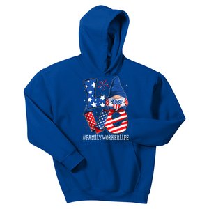 Family Worker Love 4th Of July Gnome Usa Patriotic Gift Kids Hoodie