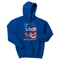 Family Worker Love 4th Of July Gnome Usa Patriotic Gift Kids Hoodie