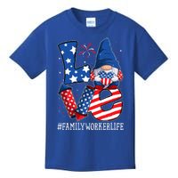 Family Worker Love 4th Of July Gnome Usa Patriotic Gift Kids T-Shirt