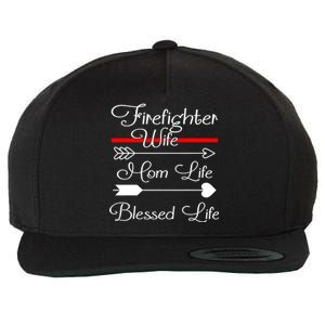 Firefighter Wife Mom Life Blessed Wife Mothers Day Funny Gift Wool Snapback Cap