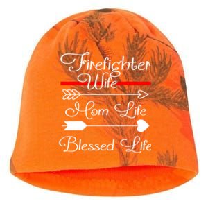 Firefighter Wife Mom Life Blessed Wife Mothers Day Funny Gift Kati - Camo Knit Beanie