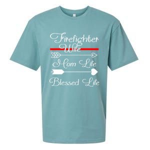 Firefighter Wife Mom Life Blessed Wife Mothers Day Funny Gift Sueded Cloud Jersey T-Shirt