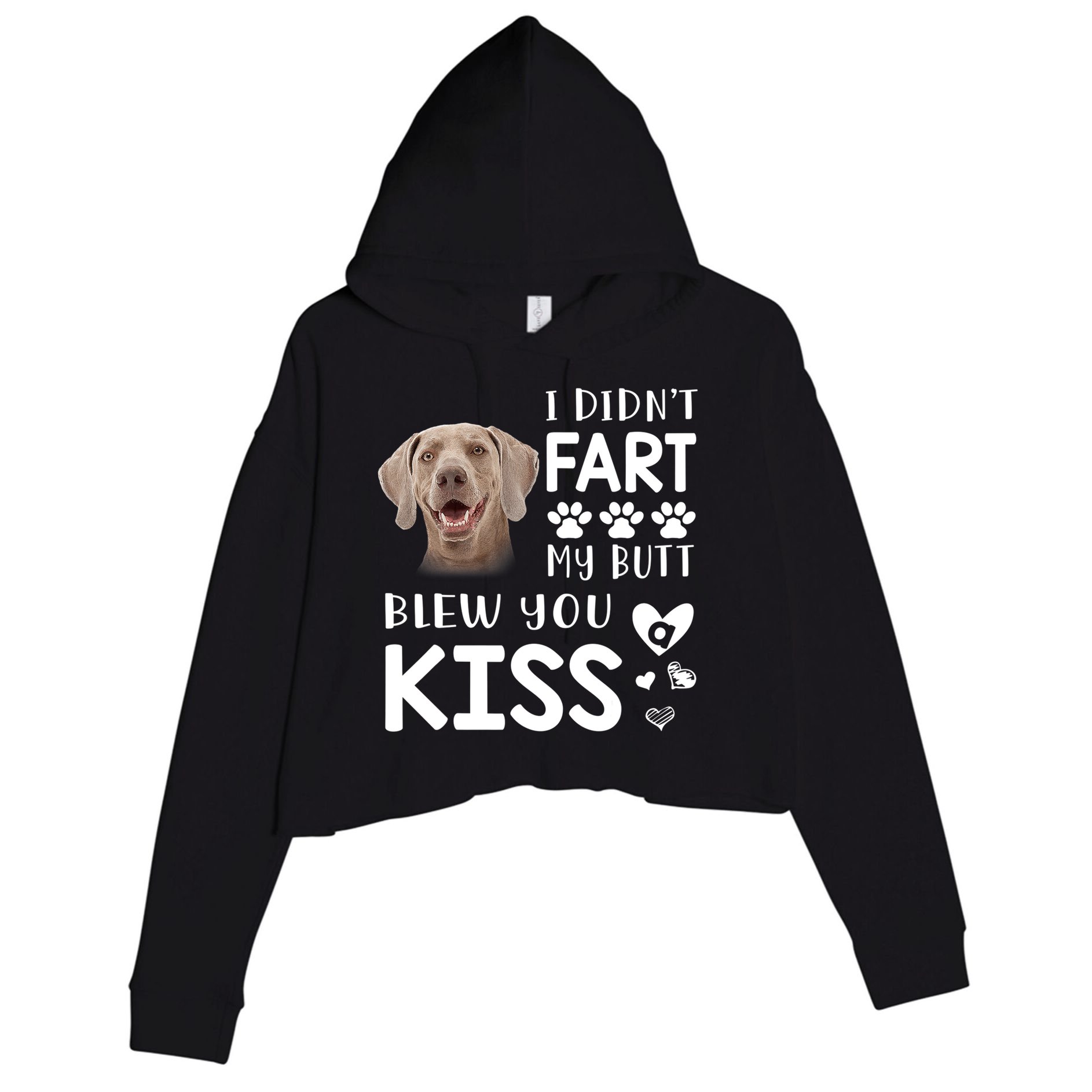 Funny Weimaraner Mom Dad Dog Lovers Gift Crop Fleece Hoodie