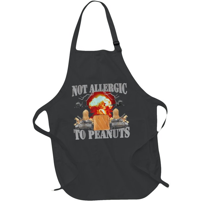 Funny Weird Meme Not Allergic To Peanut Cursed Peanut Butter Full-Length Apron With Pockets