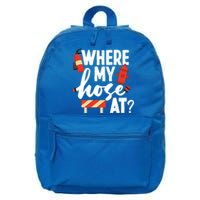 Firefighter Where My Hose At Gift 16 in Basic Backpack