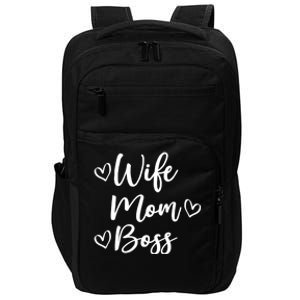 Funny Wife Mom Boss Mother Mom Mama Married Boss Design Cool Gift Impact Tech Backpack