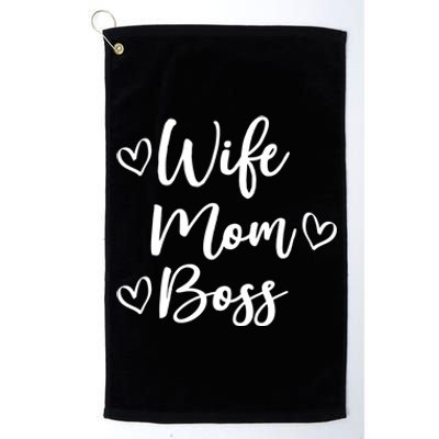 Funny Wife Mom Boss Mother Mom Mama Married Boss Design Cool Gift Platinum Collection Golf Towel