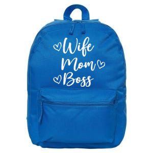 Funny Wife Mom Boss Mother Mom Mama Married Boss Design Cool Gift 16 in Basic Backpack