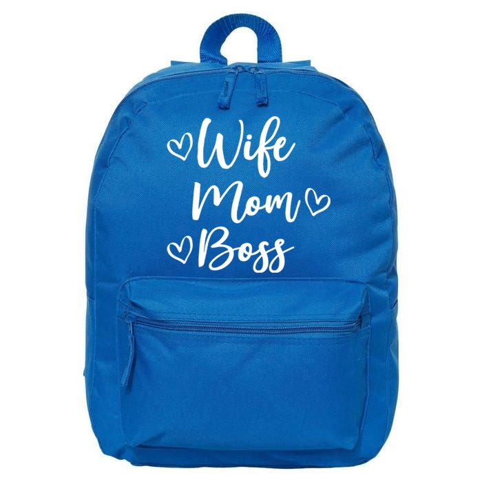 Funny Wife Mom Boss Mother Mom Mama Married Boss Design Cool Gift 16 in Basic Backpack