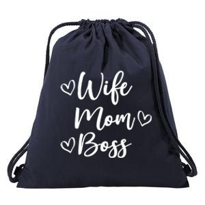 Funny Wife Mom Boss Mother Mom Mama Married Boss Design Cool Gift Drawstring Bag