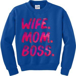 Funny Wife Mom Boss Mothers Day Tee Cute Husband Husb Gift Kids Sweatshirt