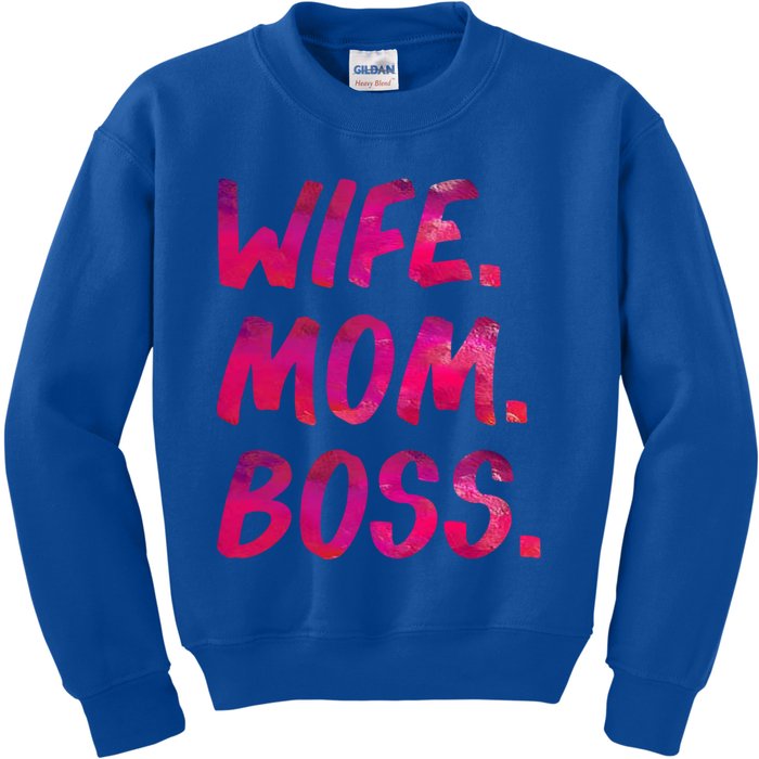 Funny Wife Mom Boss Mothers Day Tee Cute Husband Husb Gift Kids Sweatshirt